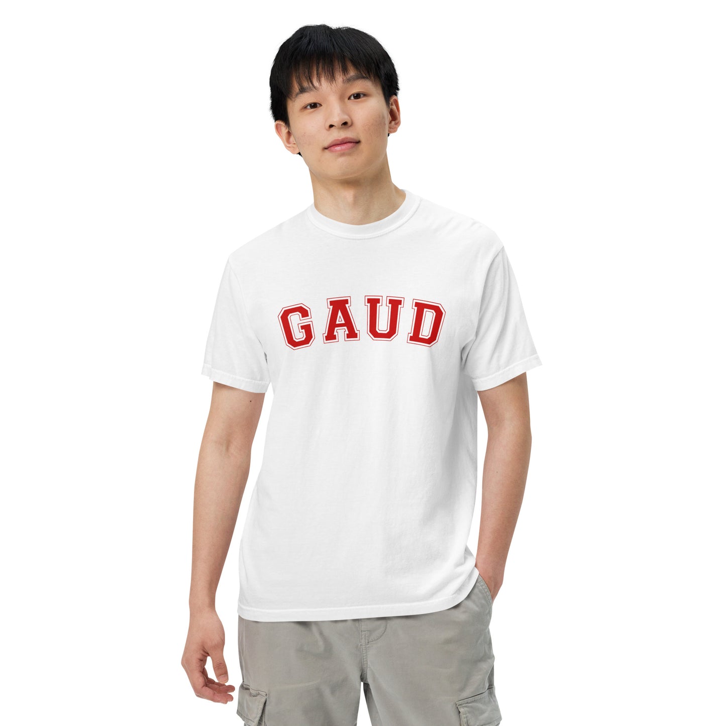 GAUD Tee - White & Red