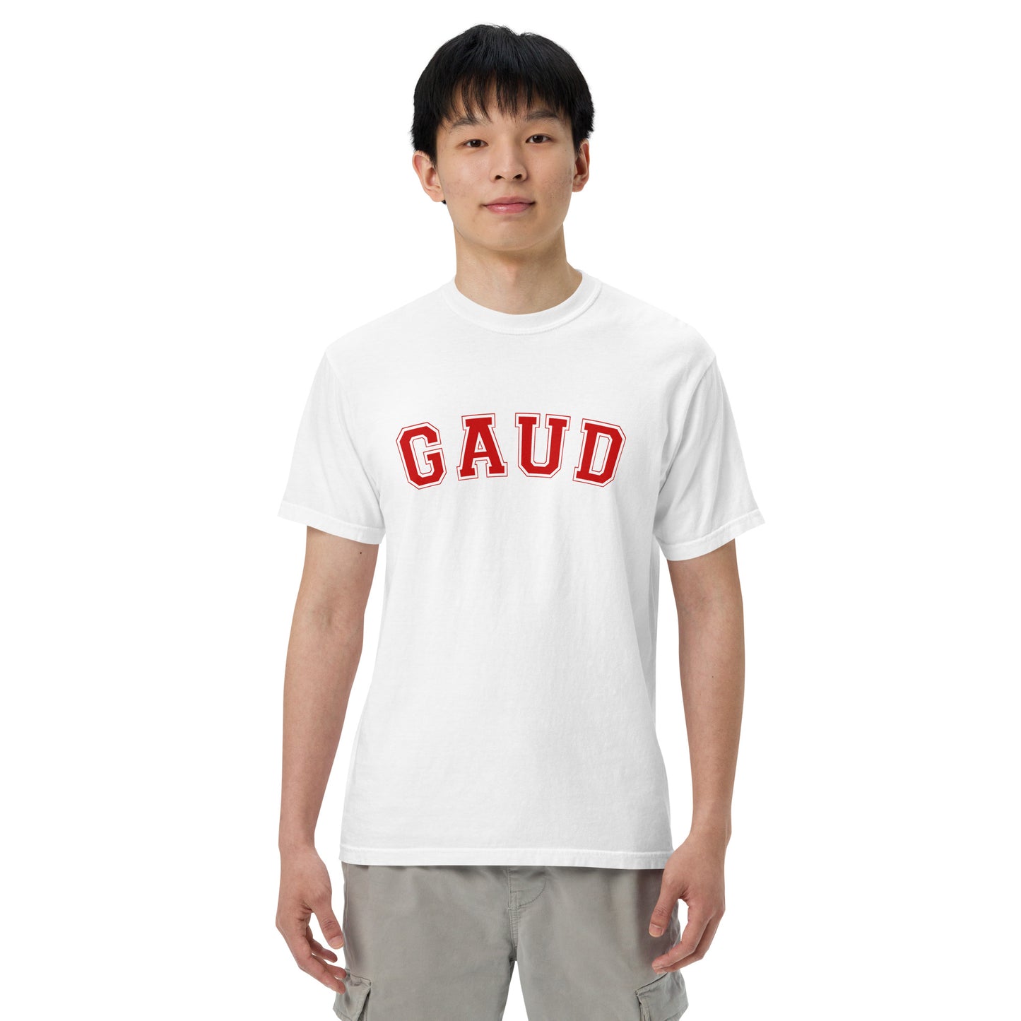 GAUD Tee - White & Red